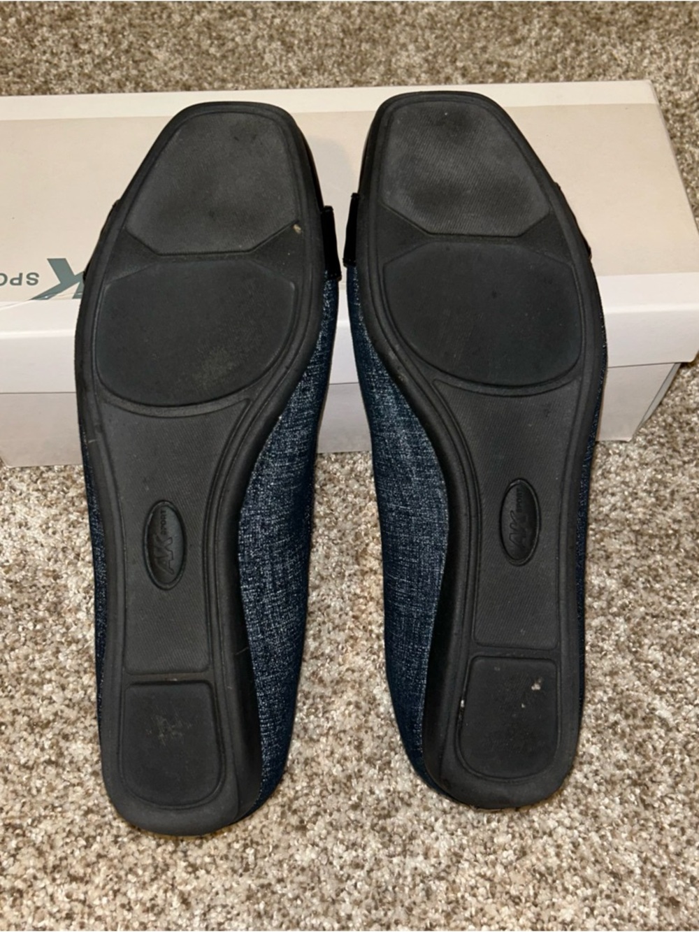 Anne Klein Metallic Navy Blue Ballet Flats - Picture 9 of 12